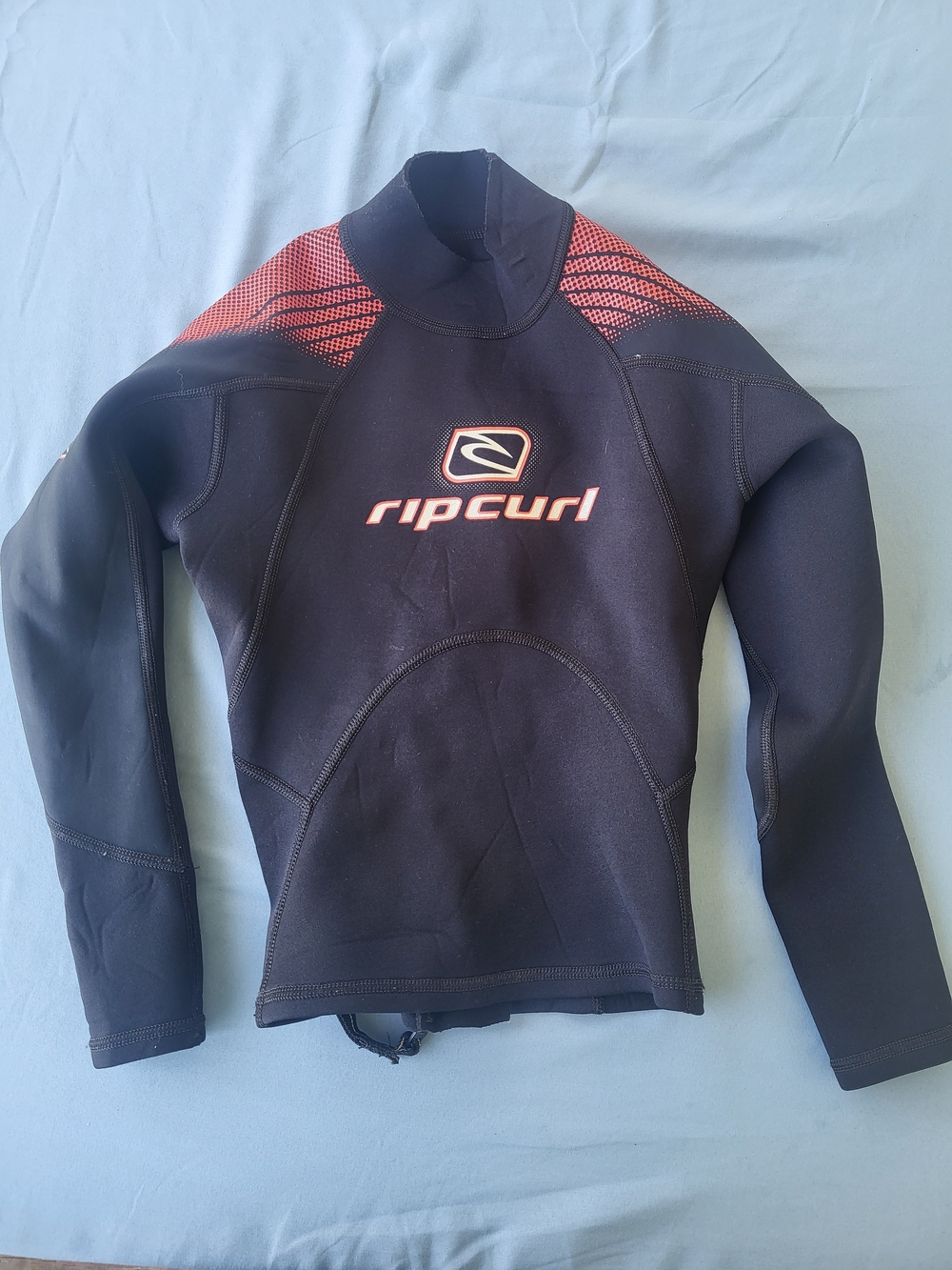 Rip Curl Kids Navy Rashguard with Red Shoulder Panels Unisex